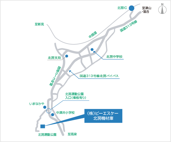 地図「北房機材庫」