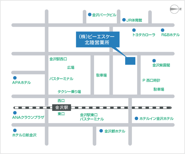 地図「北陸営業所」